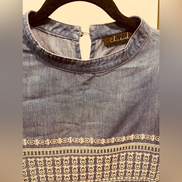 Chambray embroidered ready for spring mini dress - Picture 6 of 6